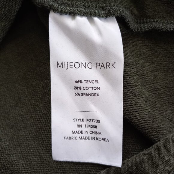 Mijeong Park Olive Green Women’s Top – Long Sleeve Turtleneck Tee, Size S - Picture 4 of 8